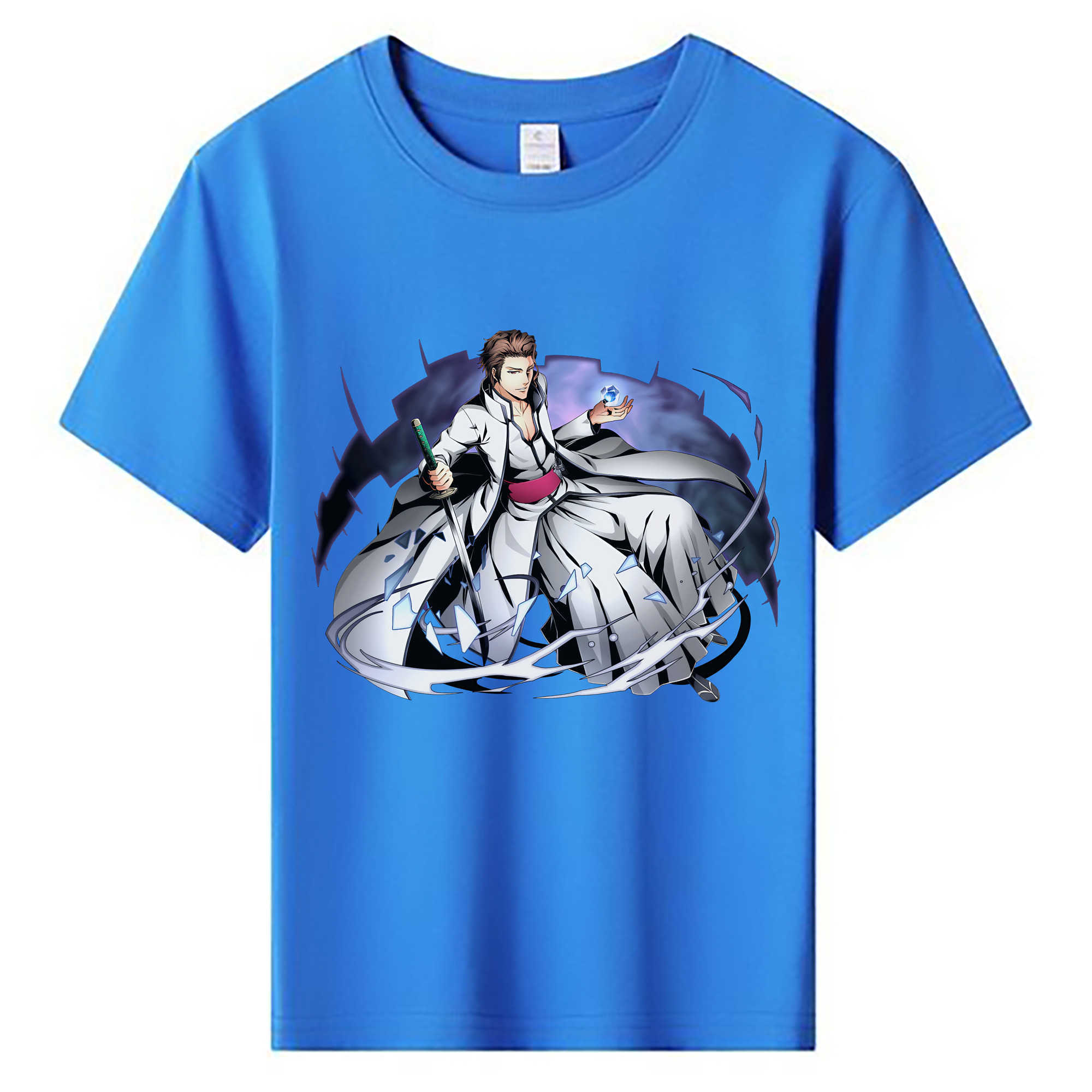 （画像用） ブリーチ 藍染 惣右介（あいぜん そうすけ） BLEACH Aizen Sousuke 綿100％キッズTシャツ（フロントプリント）